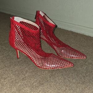 Charles By Charles David Red Mesh Heels